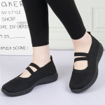 Ladies Flat Platform Shoe Sneakers Female Women Shoe-black