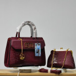 Ladies Fashion Crocodile Pattern Patent Leather Handbag